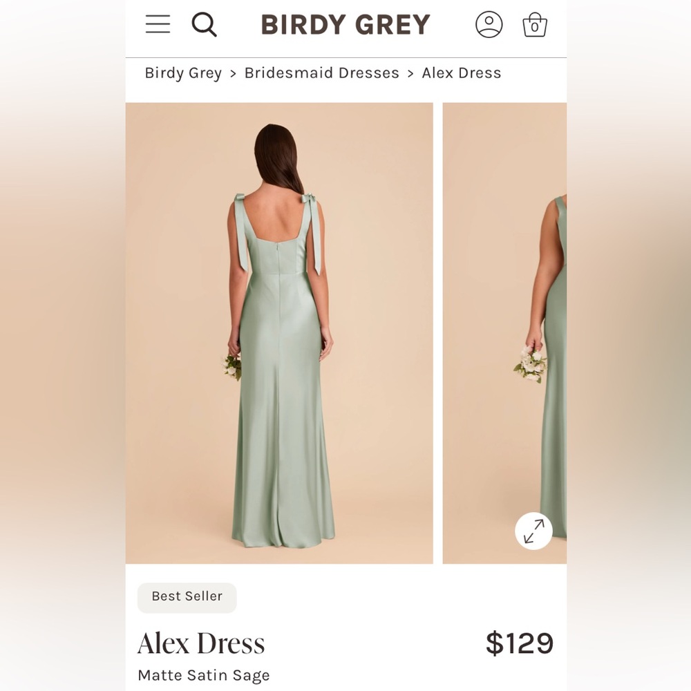 Sage Green Birdy Grey Evening Dress - Picture 4 of 4